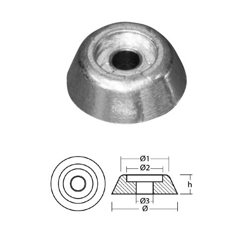 Anodo Ricambio per Elica di manovra LEWMAR - SERIE 250-300 - 589550